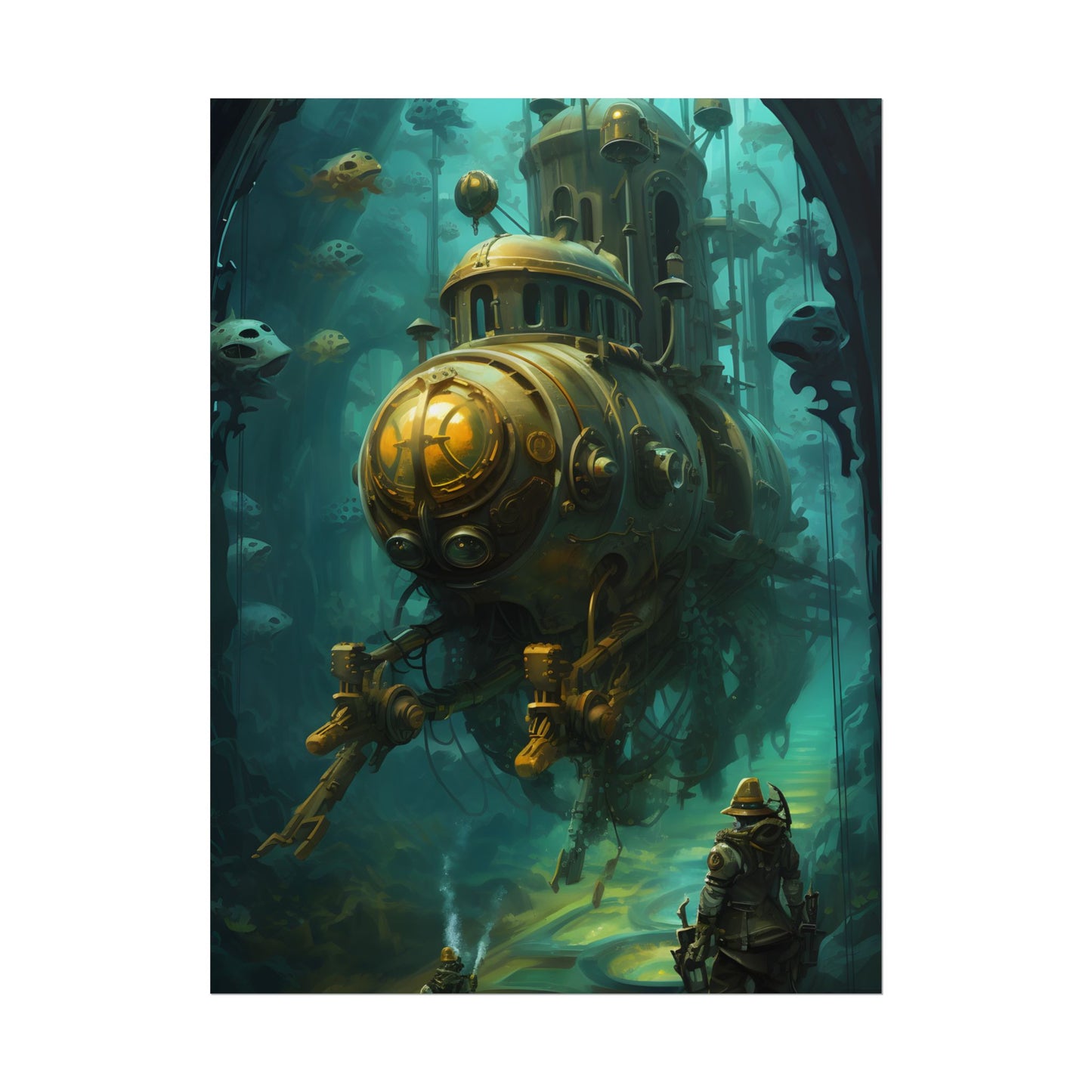 Underwater Steampunk Adventure: A Hero's Quest for Discovery - Poster