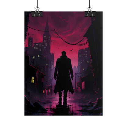 Gritty Urban Scene: Detective in Thought - Poster