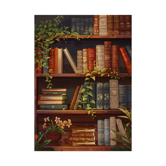 Modern Book Stack Art: A Timeless Digital Illustration - Poster