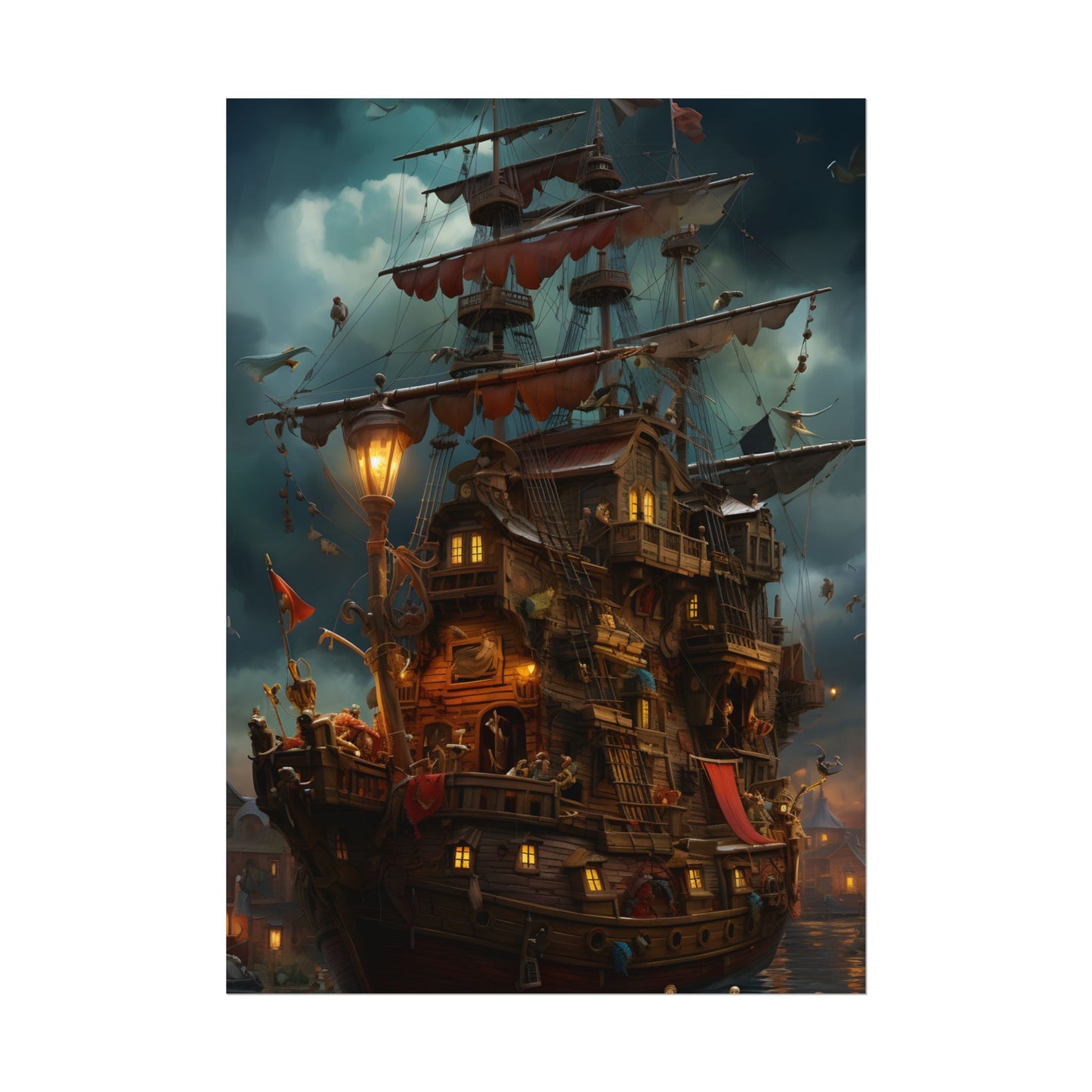 Swashbuckling Time-Traveling Pirates: Traditional Pirate Art - Poster