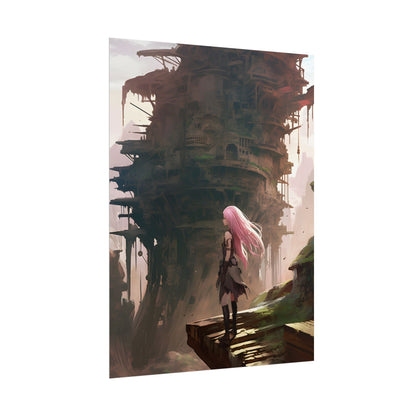Detailed Anime Bird's Eye View: Flight Mode - Poster