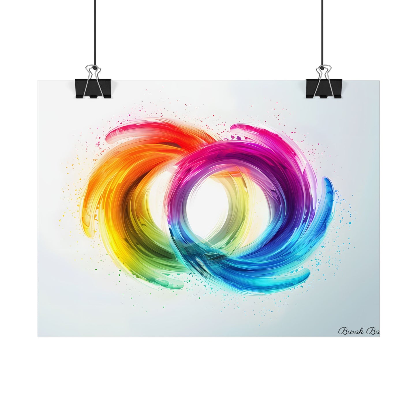 Swirling Colors: Gradient Artwork with Red, Blue, and Yellow Circles - Poster