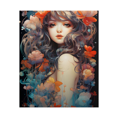 Peaceful River Garden: A Tranquil Landscape with Roses - Poster