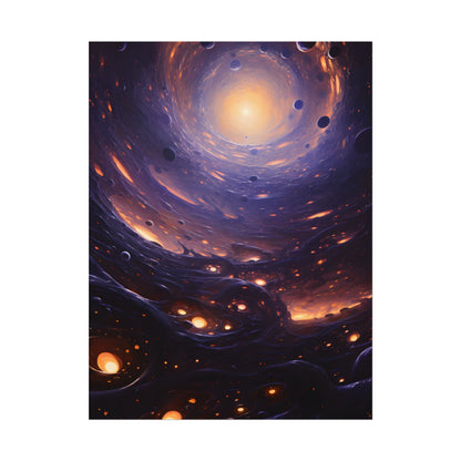 Black Hole Cosmic Encounter: Massive Planet Digital Art - Poster