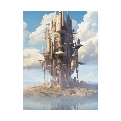 Breathtaking Floating Cityscape: Columbia 6 Digital Art - Poster