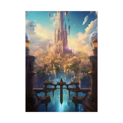 Floating Columbia: Breathtaking Serene Cityscape Artwork - Poster