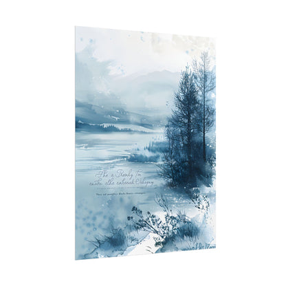 Peaceful Serenity: Winding River and Forest Reflections - Poster