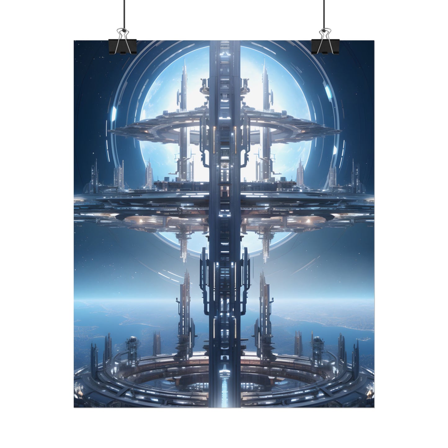 Massive Orbital Space Station: Detailed Artwork - Poster