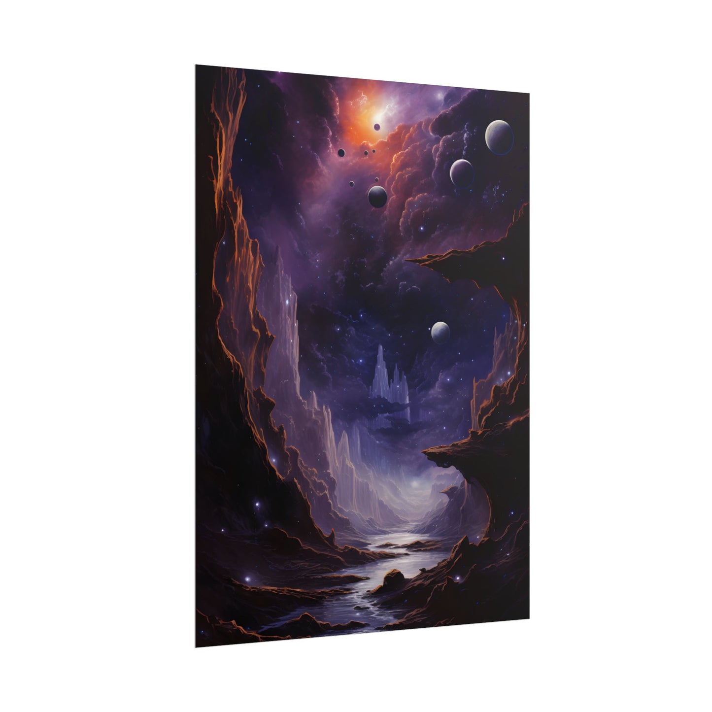 Black Hole Cosmic Odyssey: A Massive Planet's Journey Through Space - Poster