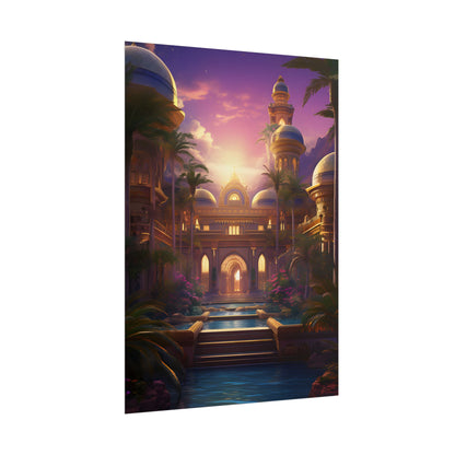 Mythical Desert Oasis: Arabian Nights-Inspired Artwork - Poster