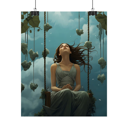 Person at Desk with Laptop: Digital Artwork - Poster