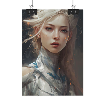 Astonishing Blonde Portrait: Capturing Intensity in Art - Poster