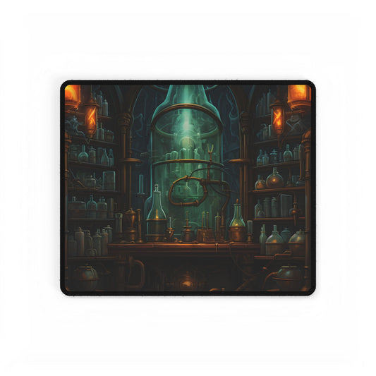 Mysterious Lab Test: Scientific Experiment in Progress - Desk Mat