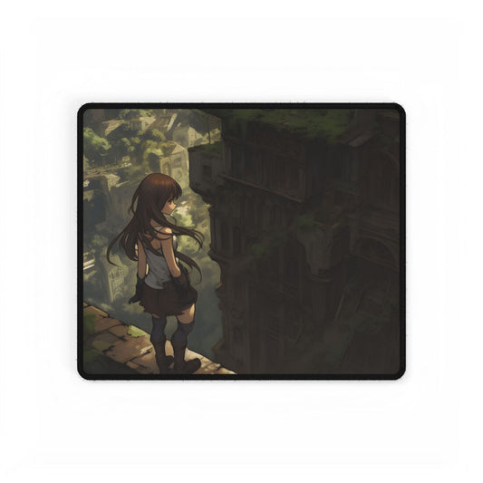 Dramatic Anime Feather: Detailed Bird's Eye View Artwork - Desk Mat