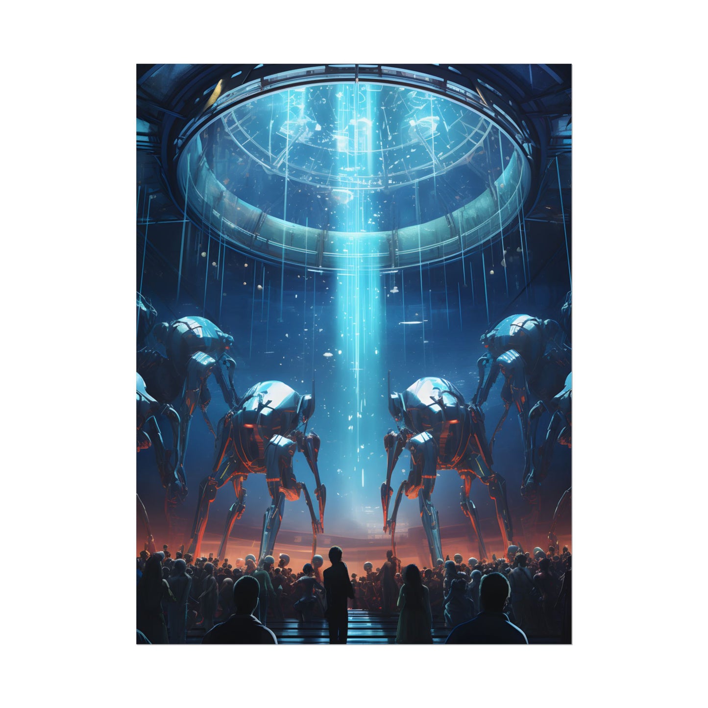 Vibrant Robot Symphony: A Harmonious Blend of Human and Robotic Musicians - Poster