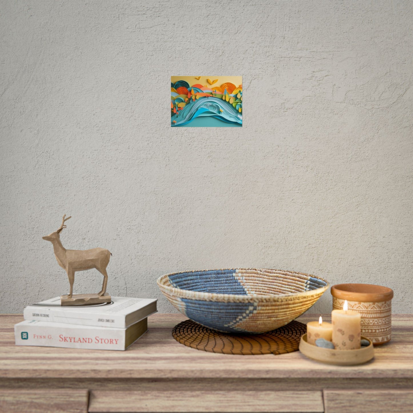 Magical Peaceful Beach: Paper Quilled Serenity - Poster