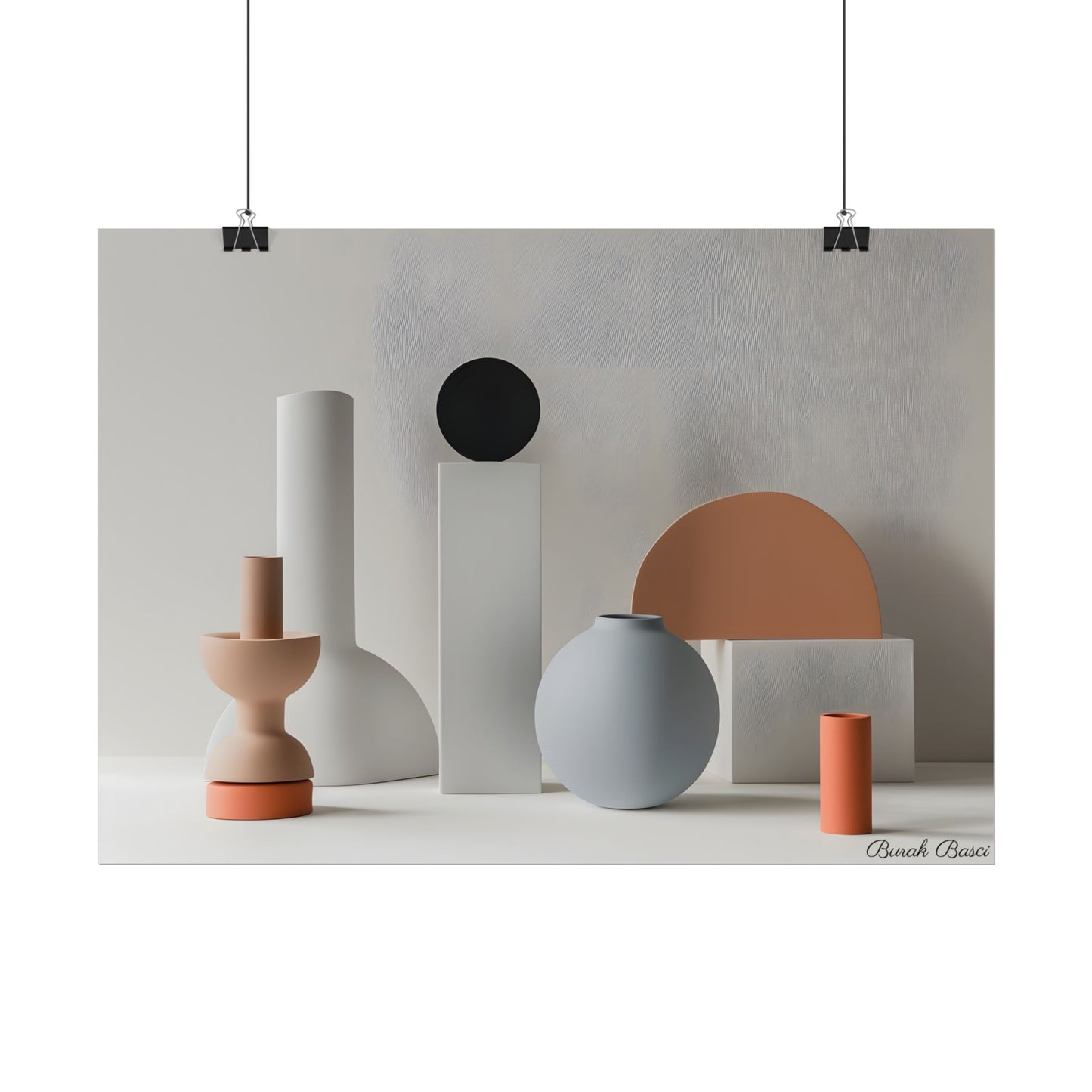 Minimalist Simple Geometric Jewelry: Close-Up View - Poster