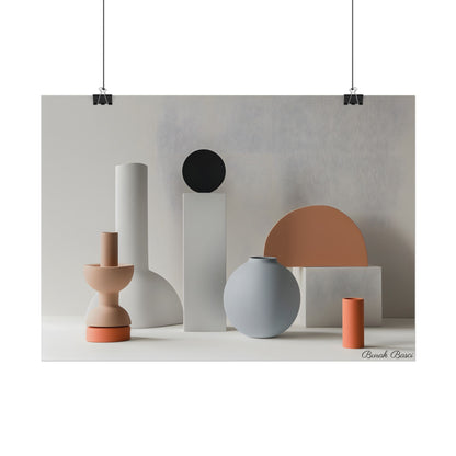 Minimalist Simple Geometric Jewelry: Close-Up View - Poster