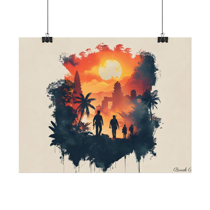 Nathan Drake's Adventure: Minimalist Illustration - Poster