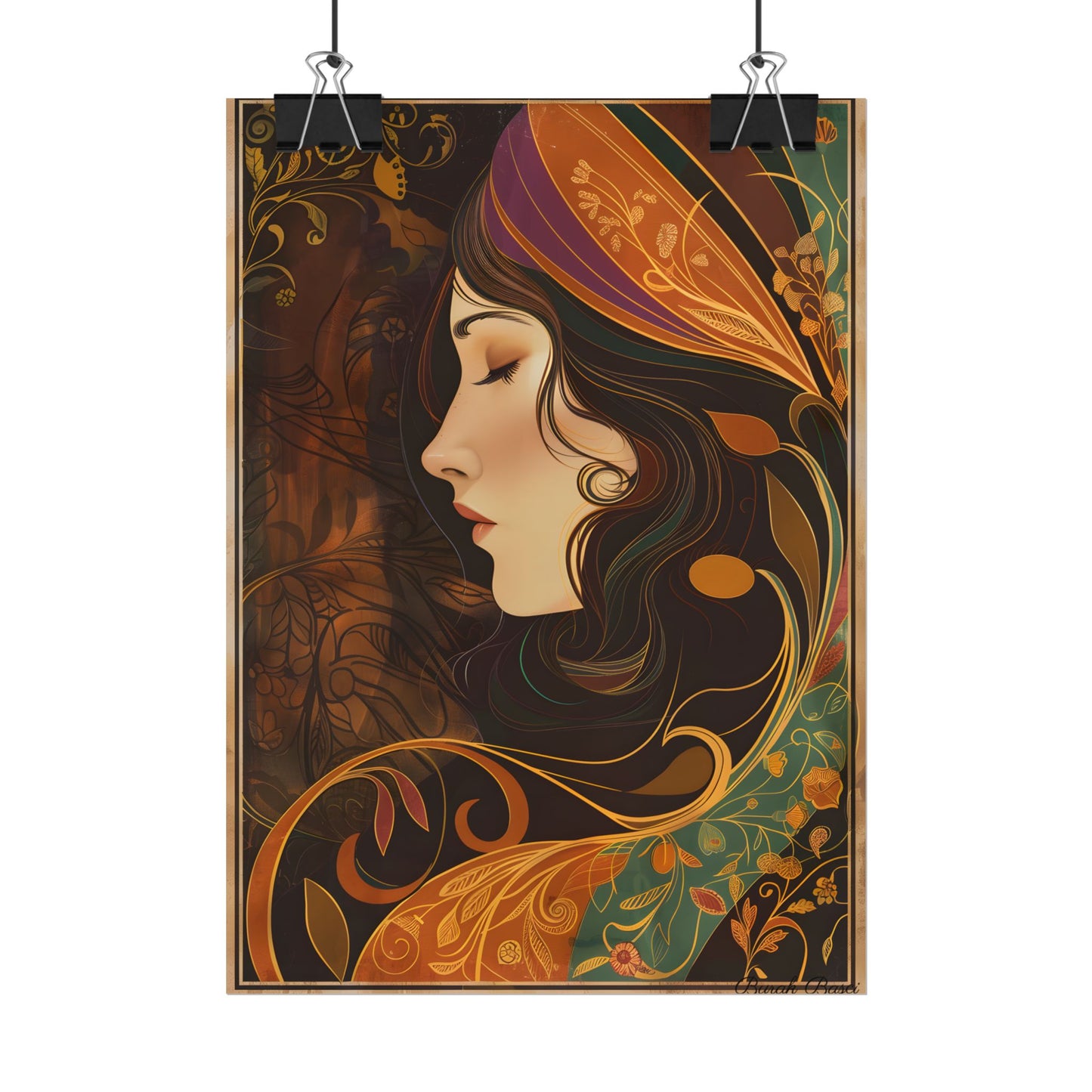 Vintage Art Nouveau Poster: Elegant Design - Poster