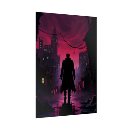 Gritty Urban Scene: Detective in Thought - Poster