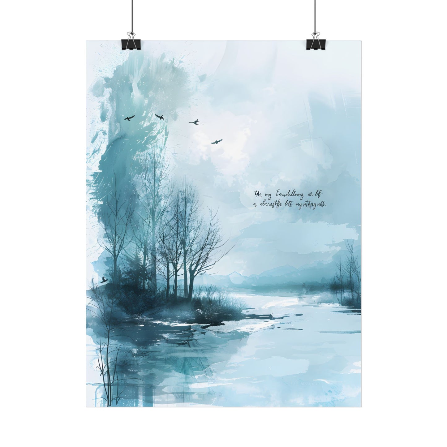 Serene Landscape: A Peaceful Nature Scene with Inspirational Quote - Poster