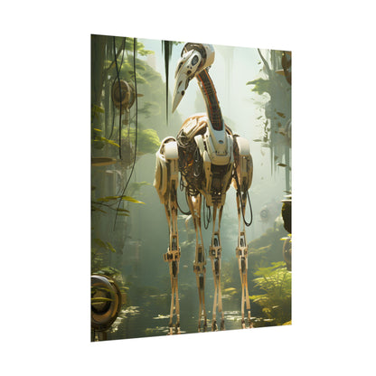 Robotic Guardians of Nature: Serene Wildlife Sanctuary Art - Poster