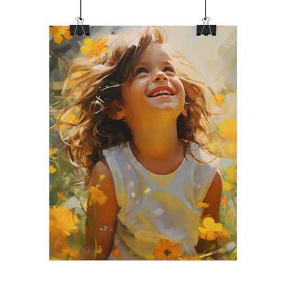Childhood Innocence Portrait: A Candid Moment - Poster