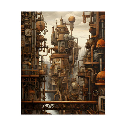 Steampunk Cityscape: Vintage Parisian Dreamscape - Poster