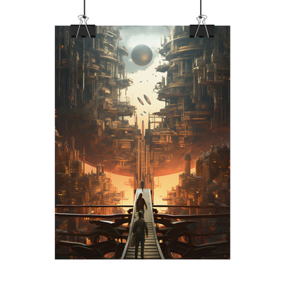 Perfect Futuristic Cityscape: Dystopian Utopia Urban Artwork - Poster