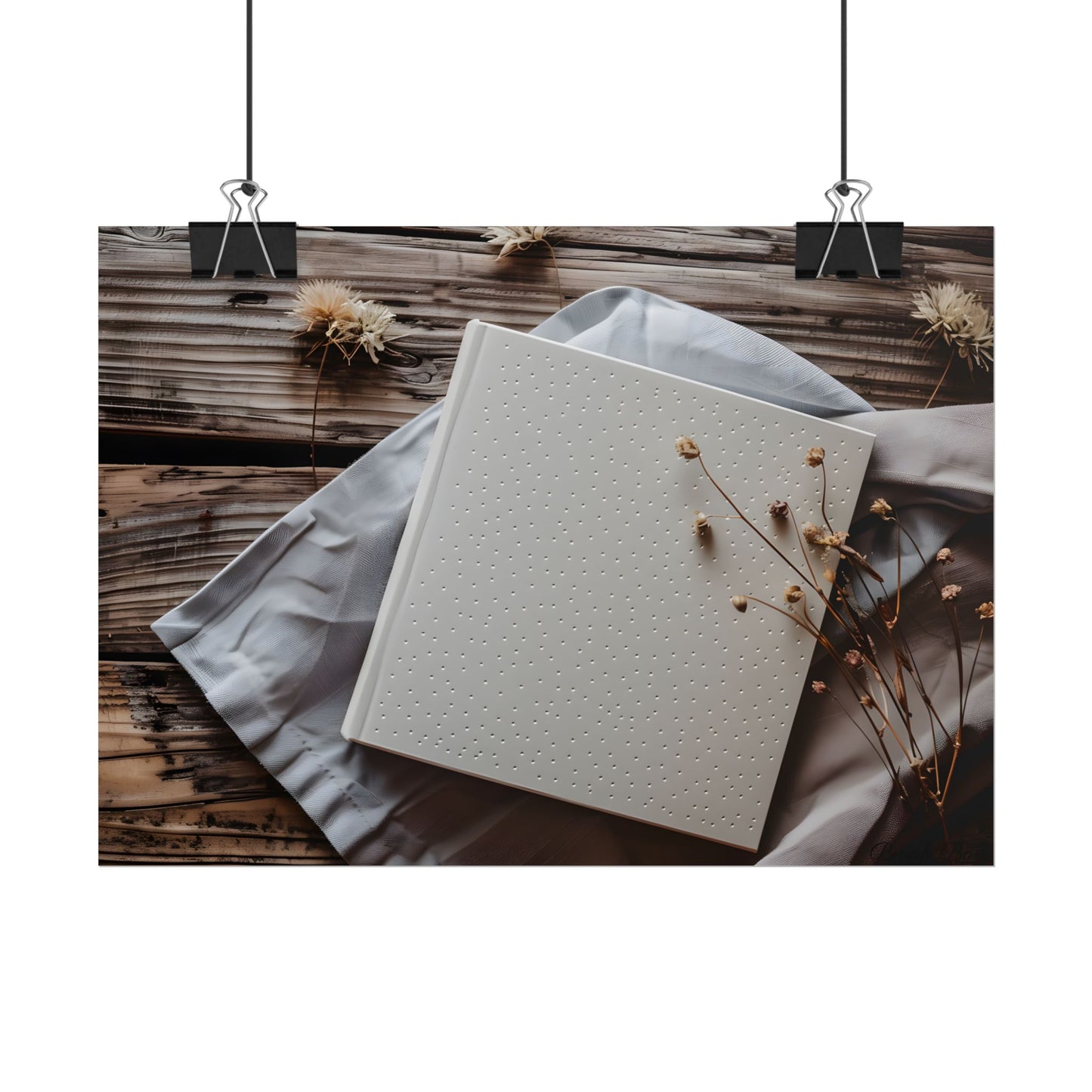 Minimalist Notebook with Embossed Dot Pattern - Poster