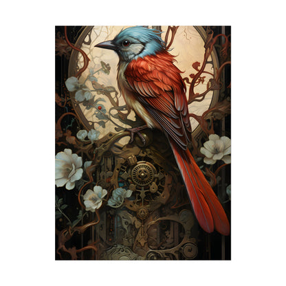 Mystical Songbird Guardian Amulet: Symbolic Artwork - Poster