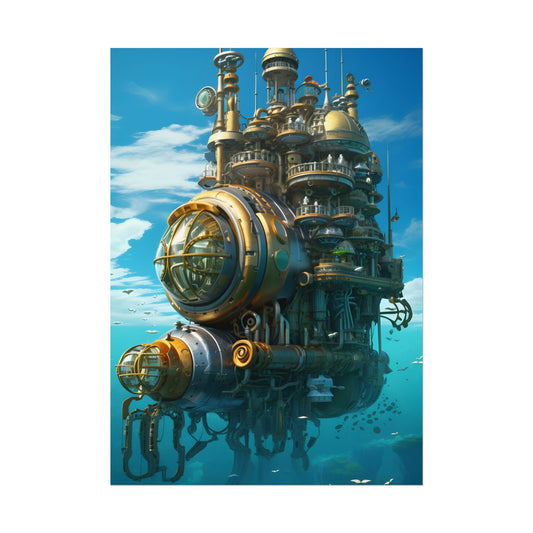 Oceanic Steampunk Adventure: A Group of Explorers - Poster