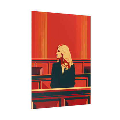 Elegant Woman in White: Modern Art Portrait - Poster