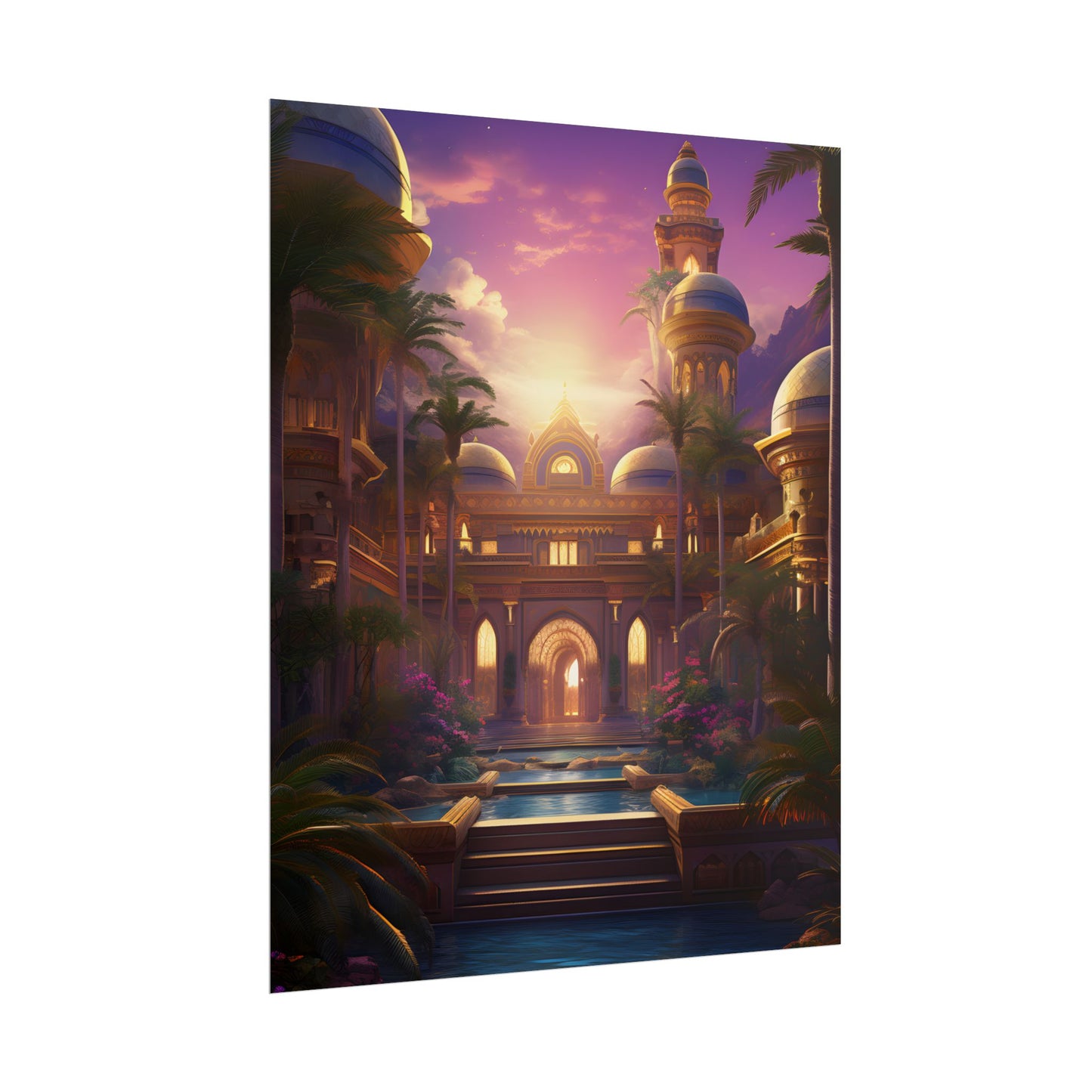 Mythical Desert Oasis: Arabian Nights-Inspired Artwork - Poster