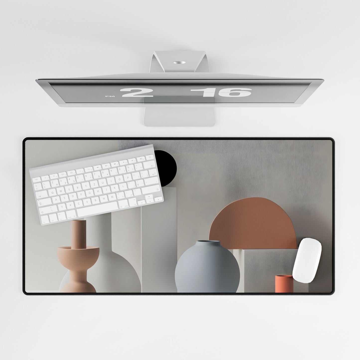 Minimalist Simple Geometric Jewelry: Close-Up View - Desk Mat
