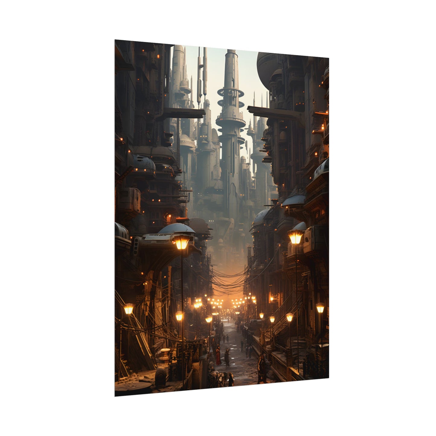 Post-Apocalyptic Steampunk City: Dystopian Artwork - Poster