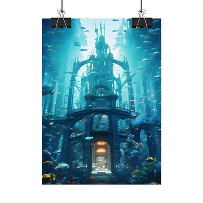 Futuristic Underwater City: Submerged Metropol Artwork - Poster