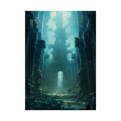 Lost Underwater Civilization: Ancient Ruins in Sunken Depths - Poster