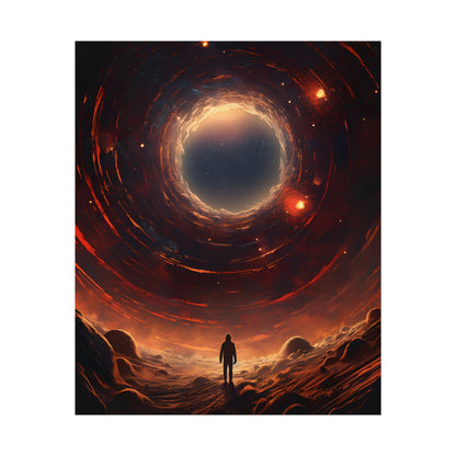 Black Hole Cosmic: A Realistic Digital Artwork of a Planet in Orbit - Poster