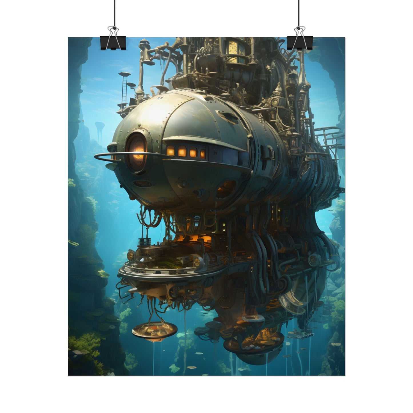 Steampunk Oceanic Adventure: Crew Sails the Horizon - Poster