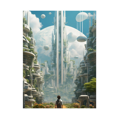 Dystopian Utopia: Futuristic Cityscape Under Oppression - Poster