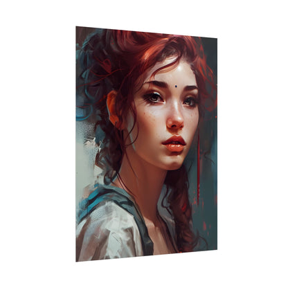 Beautiful Brunette Portrait: Makeup Art - Poster