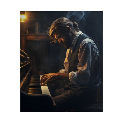 Mysterious Piano Maestro: Musical Artwork - Poster