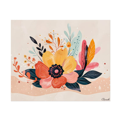 Blooming Growth: Vibrant Flower Artwork - Poster