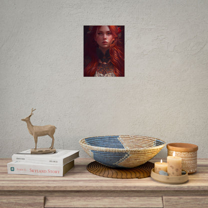 Redhead Female Portrait in a Dress - Poster