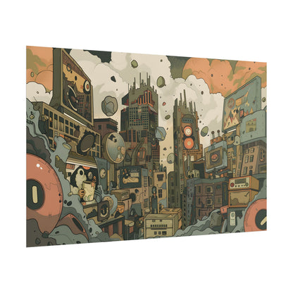 Comic Book Style Iconic Mask: Bold Lines and Dramatic Details - Poster