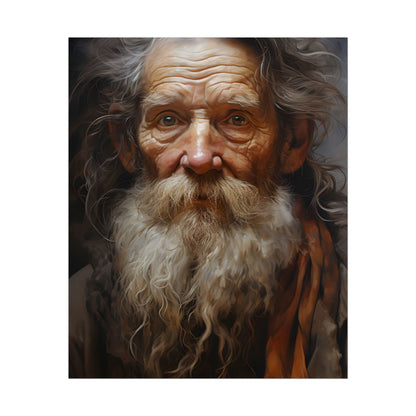 Elderly Wisdom: Realistic Portrait Art - Poster