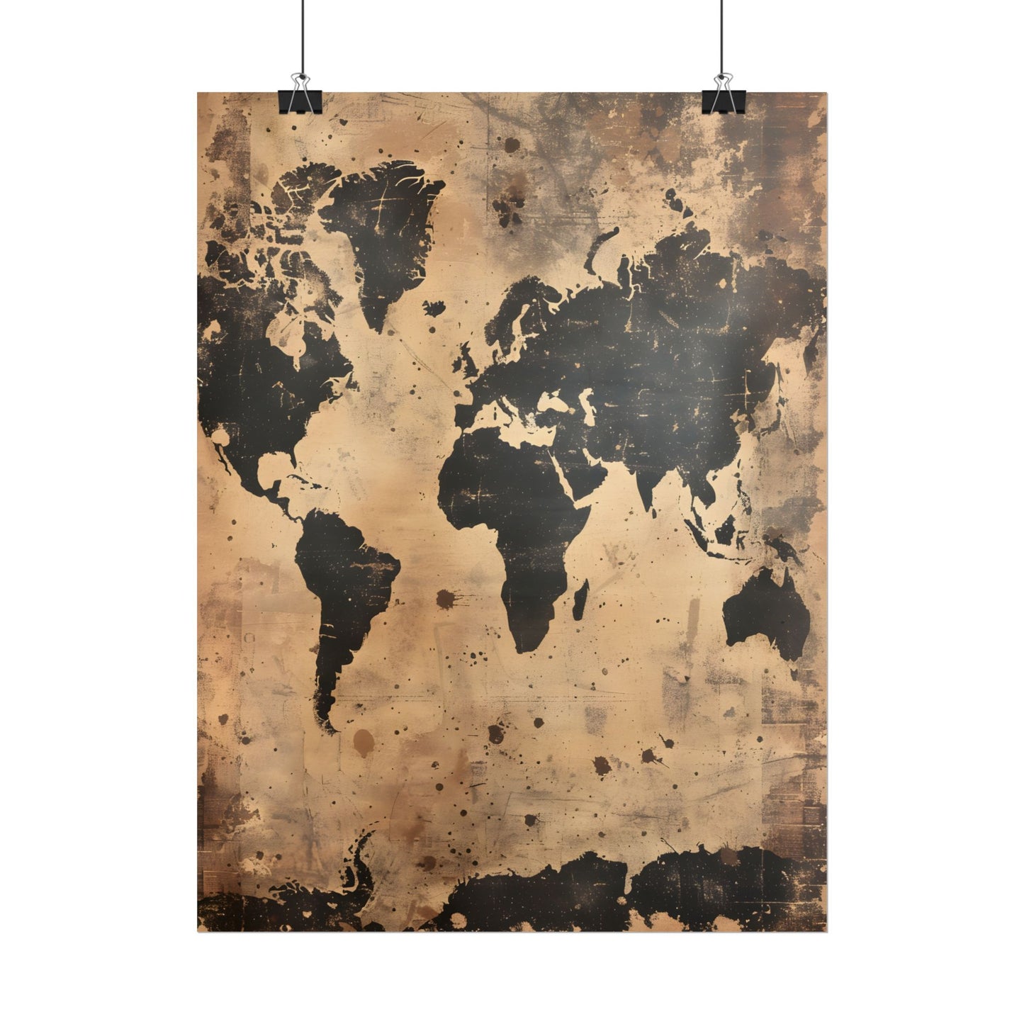 Timeless World Map: Elegant Artwork - Poster