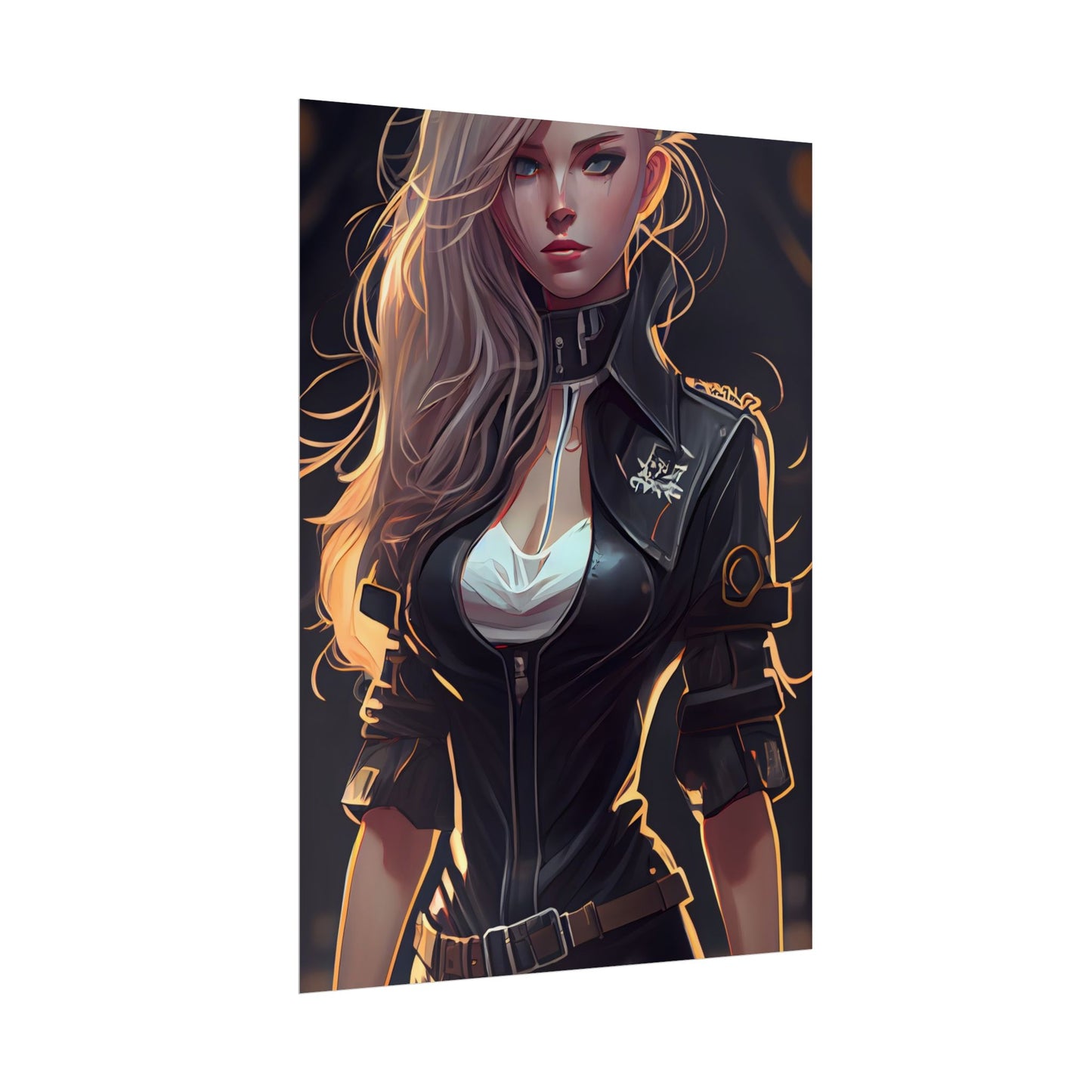 Blonde Female Police Officer: Calm Professional in Hotel Lobby - Poster